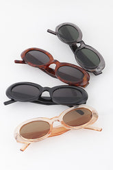 Kylie Oval Sunglasses - Brown